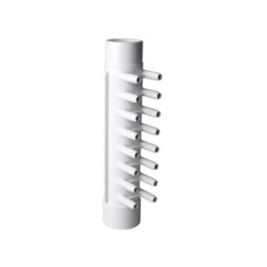 "Colector distribuidor de PVC blanco para spa con 16 salidas de 3/8 de pulgada y entrada de 1,5 pulgadas macho/hembra.