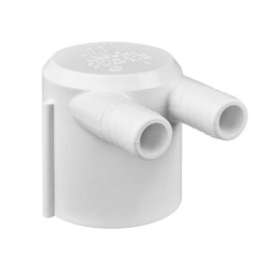 Distribuidor de PVC blanco para spa con entrada de 2 pulgadas hembra y 2 salidas estriadas de 3/4 de pulgada para tubo flexible