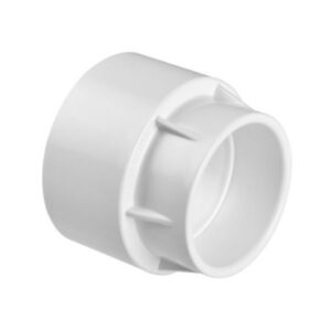 Manguito reductor de PVC de 2 pulgadas hembra a 1,5 pulgadas hembra para instalaciones de fontanería en spas y jacuzzis.