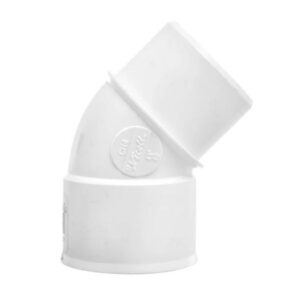 Codo de PVC de presión de 45 grados con extremos de 2 pulgadas macho y hembra para instalaciones de hidromasaje.