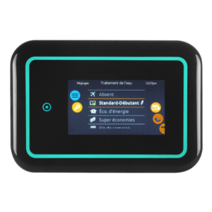 Panel de control Gecko 1000plus para spa con pantalla digital y botones de control de temperatura, jets y luz.