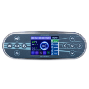 Panel de control Joyonway P555 para Spa con pantalla LCD y botones de funciones de hidromasaje.