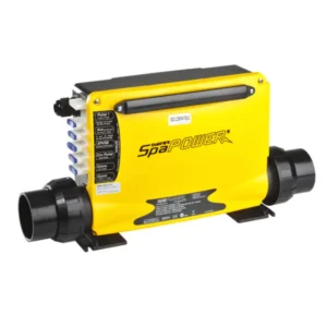 Fotografía de producto del sistema de control Spa Power Sp601 color amarillo, característico de la marca.