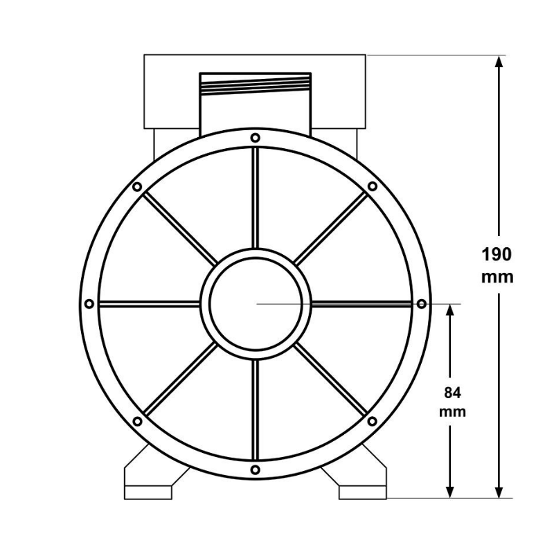 Dibujo y diagrama técnico de la bomba JTC PCF100
