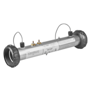 Calentador Balboa de 2 kW en acero inoxidable con sensores inteligentes M7 y terminales de conexión para cajas de control de spa.