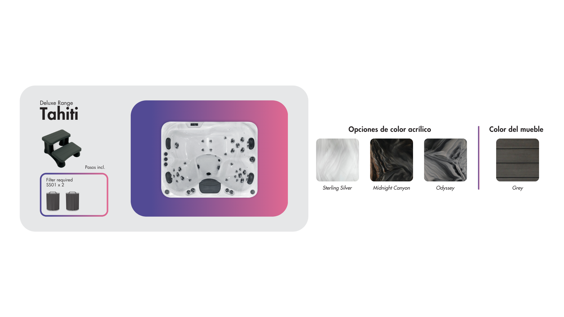 Ficha técnica del spa Tahití de SW.