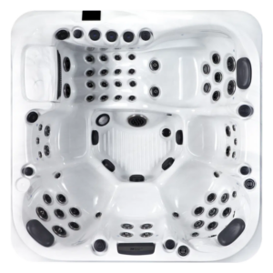 Vista cenital del acrilico blanco del spa Florence de 6 plazas