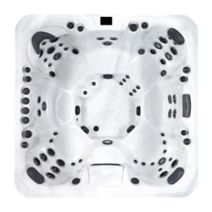 Vista cenital del spa Oslo con capacidad hasta 7 personas.