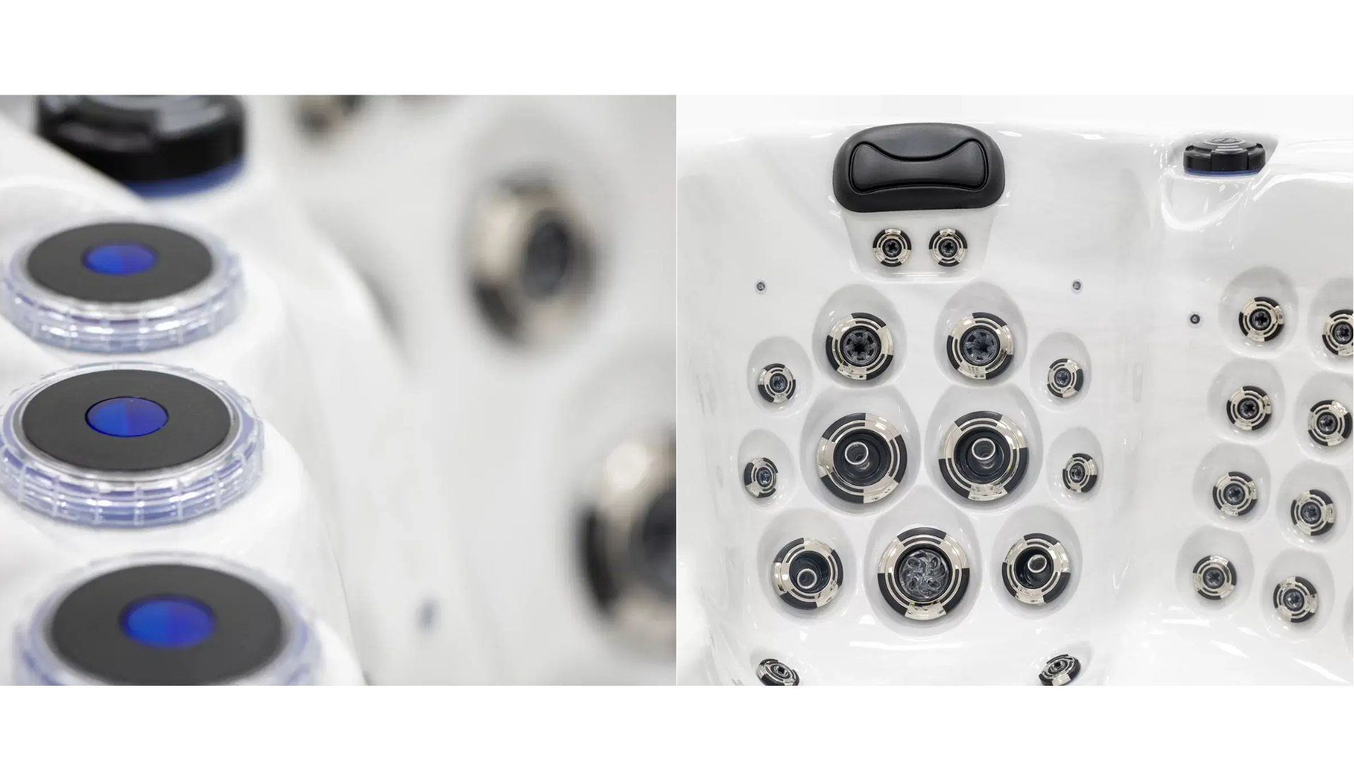 Vista detalle de los jets y componentes del spa Palma