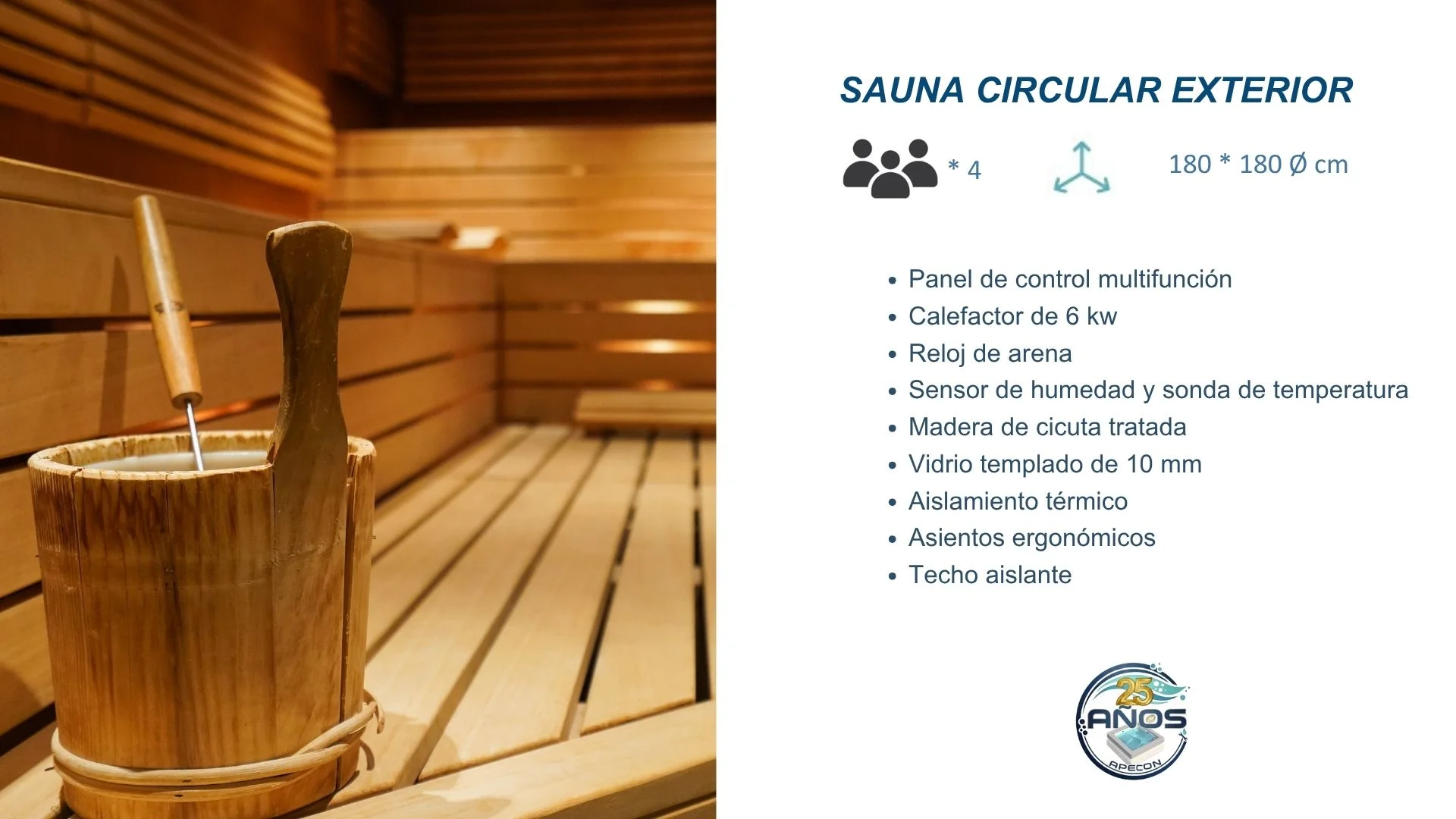 Ficha técnica Sauna Exterior