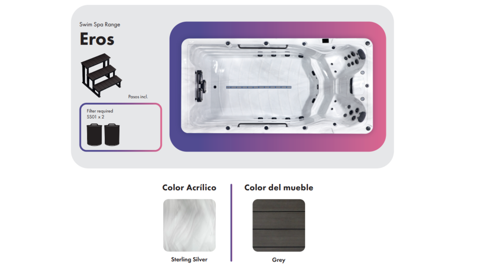 Eros swim spa para 3 personas